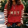 Women's Long Sleeve Christmas Print Neck Pullover Sweatshirt Casual Winter Top