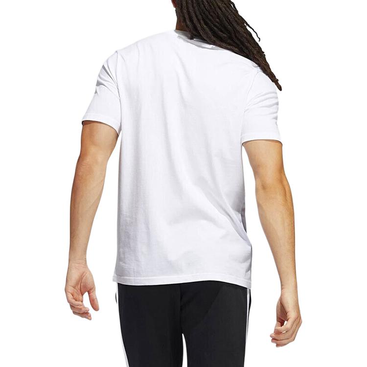 Adidas Logo Pattern Running Fitness Crew Neck Short Sleeve T-Shirt Men Tops White HE4839
