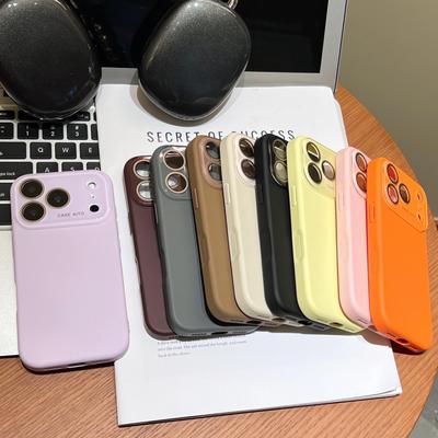 iPhone 17 Pro Max Liquid Silicone Case, Solid Color, Skin-Feel, Drop-Proof, Large Window, Women's Style