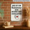2D Flat, 1pc Vintage German Humorous Bathroom Aluminium Decorative Sign & Plaque, "DIES IST EIN Badezimmer KEINE INTERNETCAFÉ" for Home Kitchen