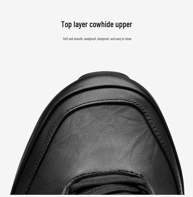 Men's Winter High-Top Velvet-Lined Outdoor Hiking Boots - Anti-Slip, Breathable, Large Size, Versatile Leather.