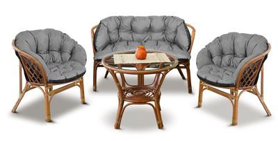 Conjunto de jardim 2x122x40cm + 190x40cm para cadeira, sofá, baloiço, móveis de vime, impermeável cinza