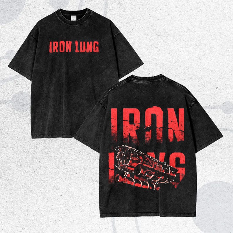

Iron Lung Washed Tshirt Retro FashionYear round clothing personality Clothes Plus Size Unisex NewModel Couples high quality S