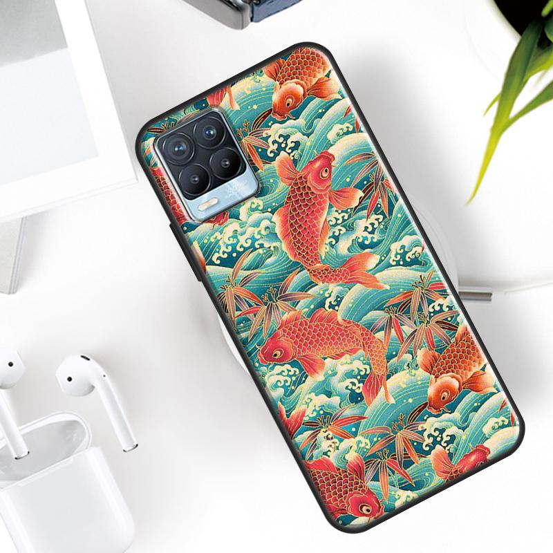 Japanese Pub Wave Anime Art Case For Realme 15 14 11 12 13 Pro Plus GT7 Pro GT6 C55 C51 C53 C35 C33 C61 C65 C67 C71 C75
