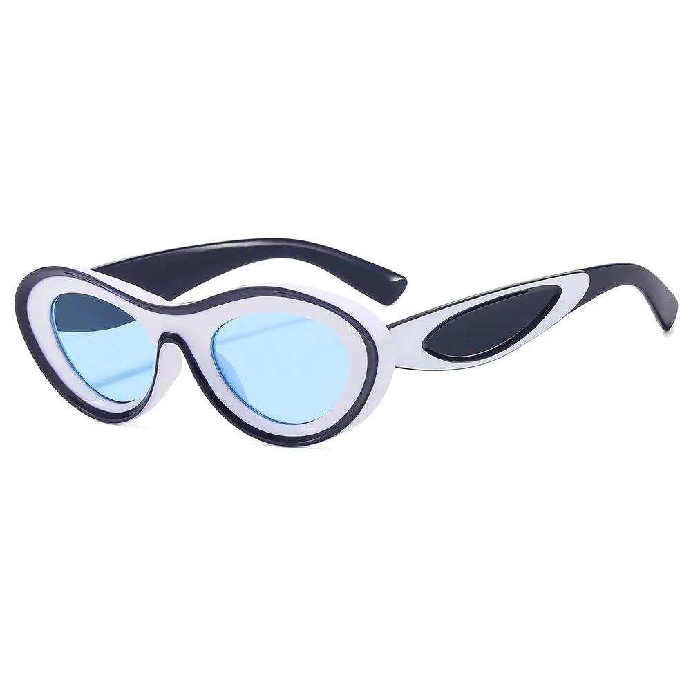 Cat Eye Sunglasses for Women Men Candy Color Block Fashion Decorative Sun Shades for Beach Party Club Gafas De Sol Hombre