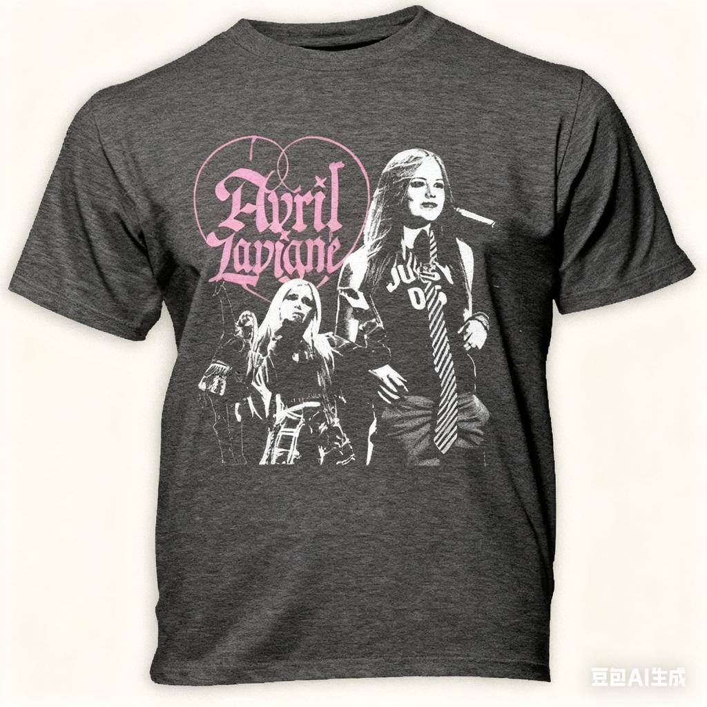 Avril Lavigne Grafik T-Shirt Pop Punk Fan T-Shirt mit Retro-Herz-Design Ikonischer Rockstar-Druck 2026 Neu