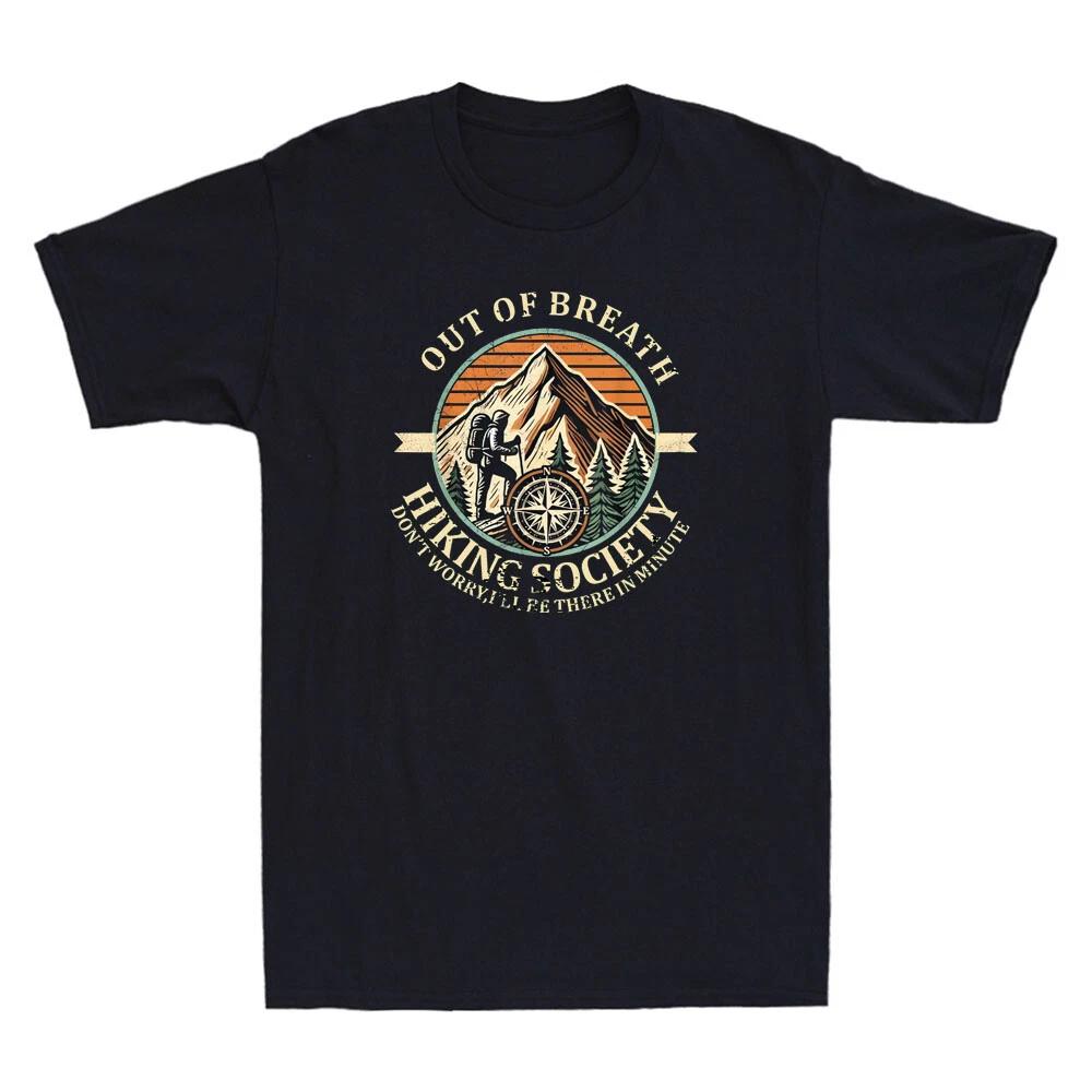 Out of Breath Hiking Society Funny Mountain Outdoor Hikers Vintage Men s T-Shirt S