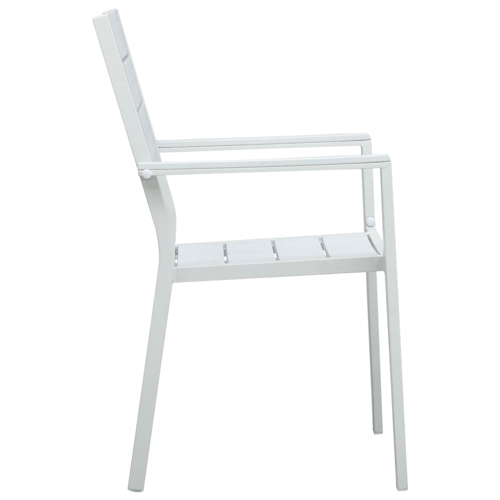 vidaXL Gartenstühle 4 Stk. Weiß HDPE Holz-Optik