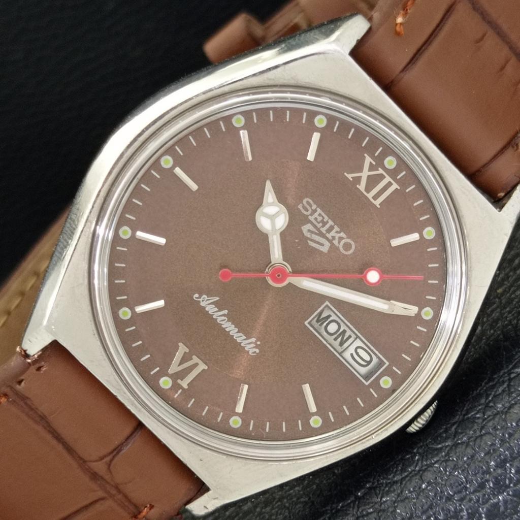 

AUTOMATIC VINTAGE SEIKO 5 6309A JAPAN MENS BROWN COLOR DIAL WATCH a500808-5 R154-a500808