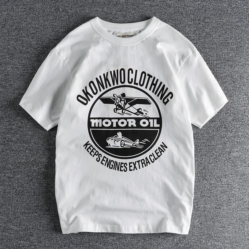 

Летняя новая американская ретро футболка с короткими рукавами и круглым вырезом с буквенным принтом, мужская модная простая повседневная спортивная футболка XXXXXL белый