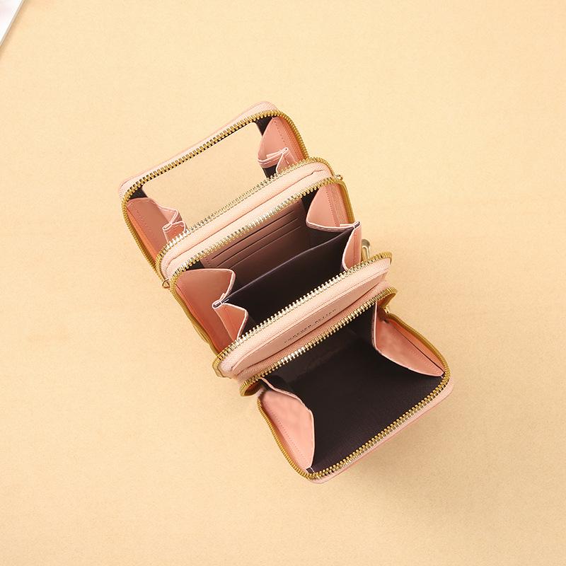 2025 Large-Capacity Multifunctional Solid Color Touchscreen Crossbody Phone Bag for Women