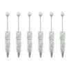 6pcs Glittering Beadable Pen Ballpoint Pen Black Ink Pen 1.0mm Smooth Writing Pen Rhinestones Fancy Pen School Supplies