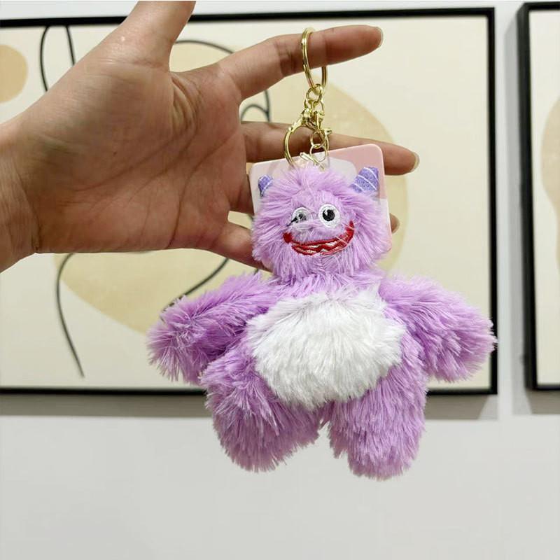 Soft Fluffy Yeti Plush Keychain Kawaii Monster Toy Figure For Backpack Charm