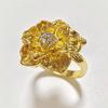1 Stück Modischer, Schlichter und Eleganter Kreativer Tausendlagen-Blumenring im Palaststil, Leichter und Luxuriöser Nischen-Designring mit Synthetischem Zirkon