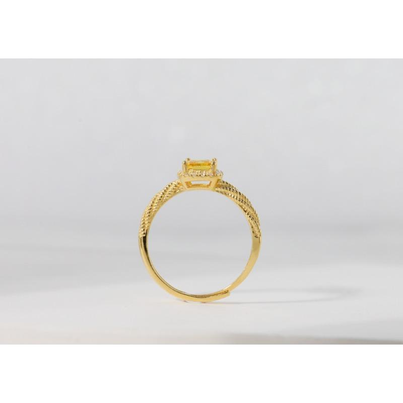 

Маленькое ожерелье с кольцом в виде кубика сахара, желтым бриллиантом, подвеской в виде кубика сахара, цитрином, золотом, женские легкие роскошные украшения для рук высокого класса