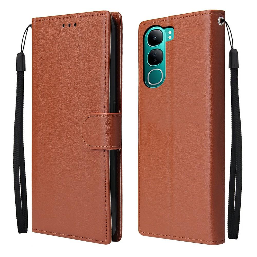 

Wallet Stand Case for vivo V40 Lite (Indonesia) 4G/V40 Lite (Indonesia) 5G/Y200 5G/Y300 5G PU Leather Phone Cover with Wrist Strap