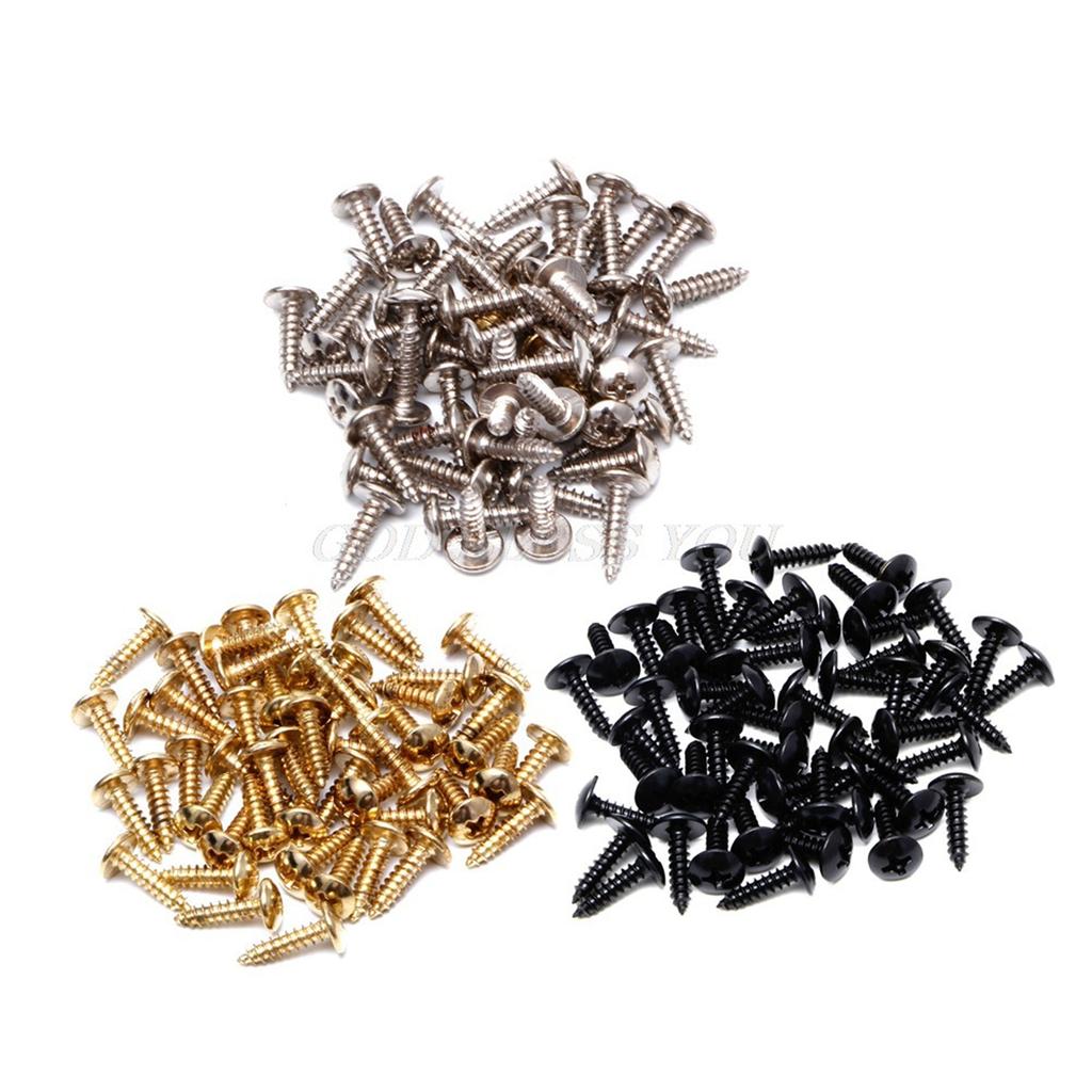 50Pcs Electric Guitar Bass Protective Plate Screws Metal Pick Guard Scratchplate Screws Guitar Repair Accessories