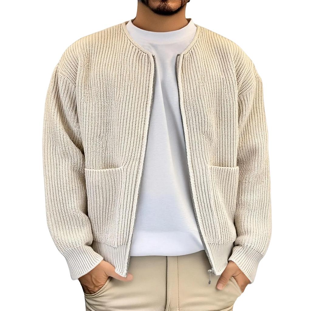 Men's Fashionable Round Neck Casual Lazy Cardigan