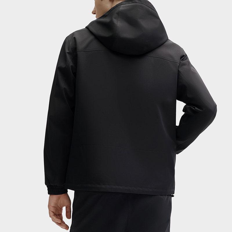 FILA Solid Color Hooded Woven Casual Jacket Men Jackets Black F11M418706F-BK