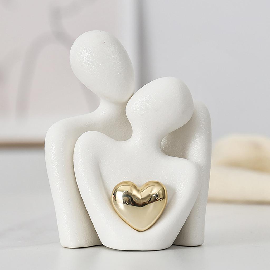 Hugging Couple Figurine Romantic Couple Statue Husband and Wife Abstract Sculpture Modern Decor for Bedroom Birthday Gifts