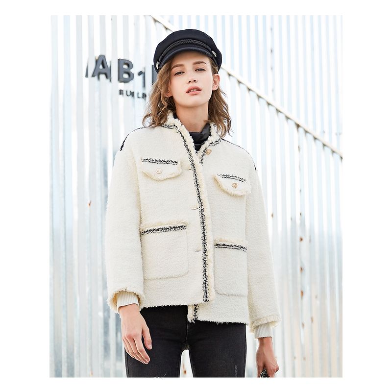 

[Big Sale] Oldcolour Ouke Cashmere Classic Style Woolen Outwear L41154182 Tag Price 1599 Meters apricot 150/XS