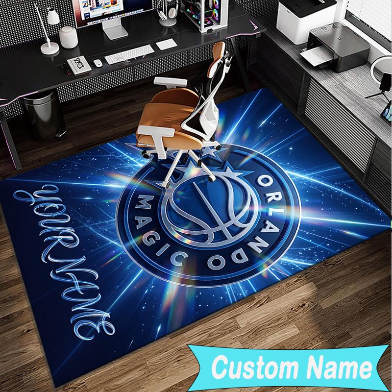Custom Name Rug Basketball Orlando Logo Area Rug Suitable for Indoor And Outdoor,Carpets for Homes, Offices,Living Rooms,Home Decor,Christmas Gift