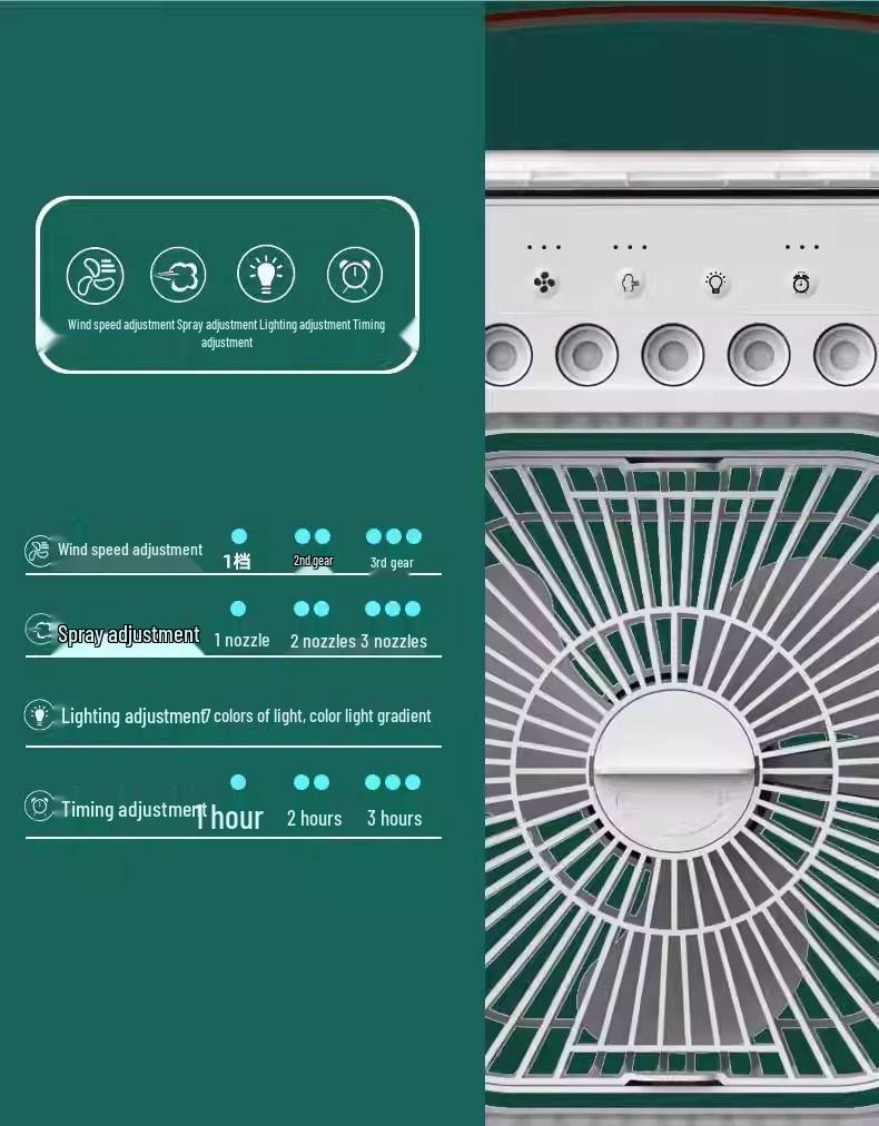 25-Year Bestseller Multifunctional Mini Fan with Cross-Border Five-Hole Spray for Dorm, Office, and Home Use
