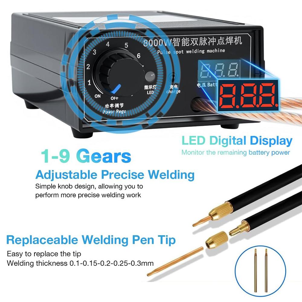 8111W Handheld Battery Spot Welder, Portable DIY Welding Machine, High-Power Spot Welder for 18611 Li-ion Battery