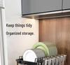 Double-Layer Multifunctional Metal Kitchen Dish and Cutlery Drain Rack