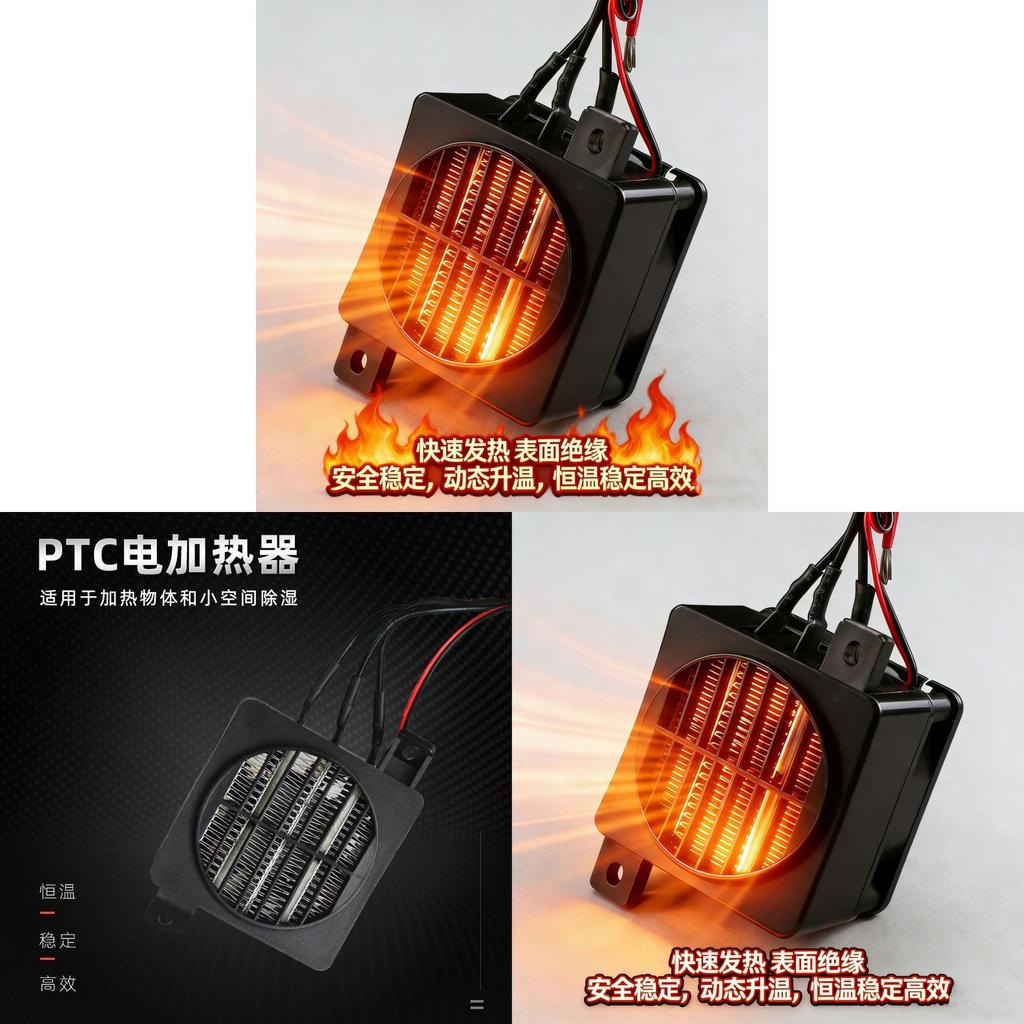 12v 50w Low Voltage Ceramic Heating Element With Fan For Disinfection Cabinets And Home Use