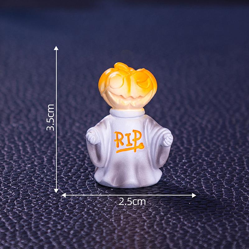 1PC Mini Halloween Ornament Cartoon Pumpkin Ghost Figurine Car Interior Home Desktop Decoration