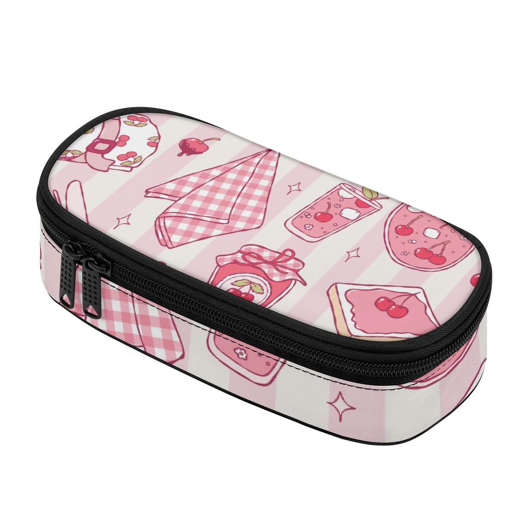 Pencil Case Smooth Zipper Large Storage Space 300D Polyester with Main Compartment Mesh Pocket and Pen Slots for Daily School Use