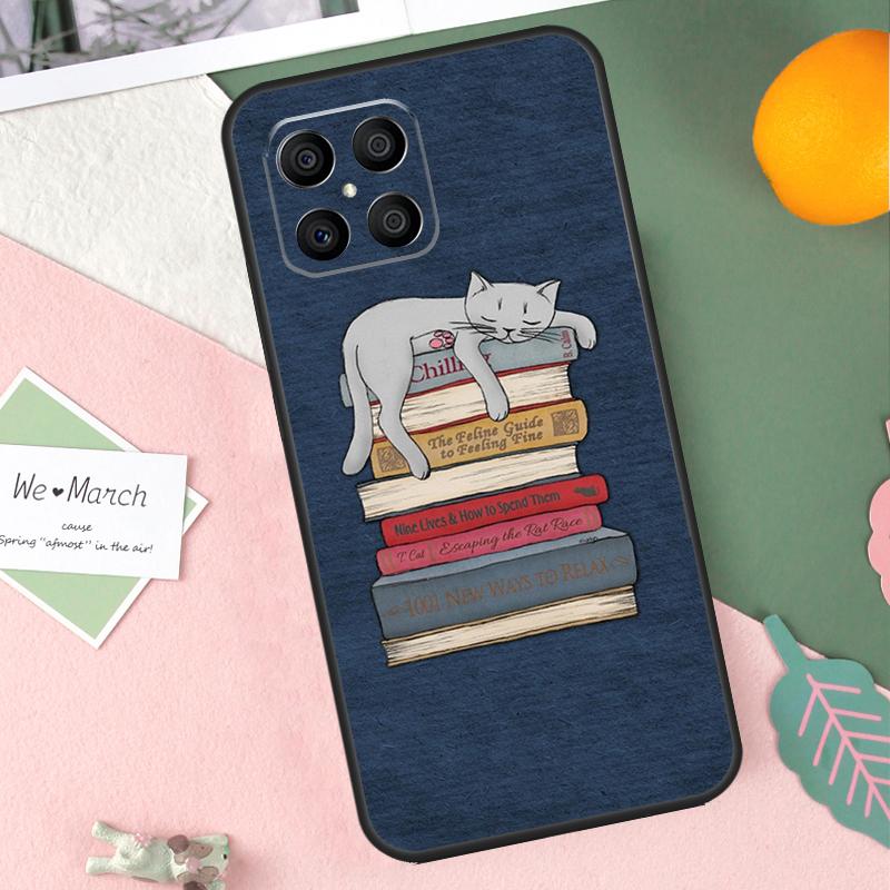 

Read Books illustration Case For Honor X9b X8b X9a X8a X8 X9 X9c 50 70 90 Lite Honor 200 Pro Magic 7 5 6 Lite Cover Honor X8 4G
