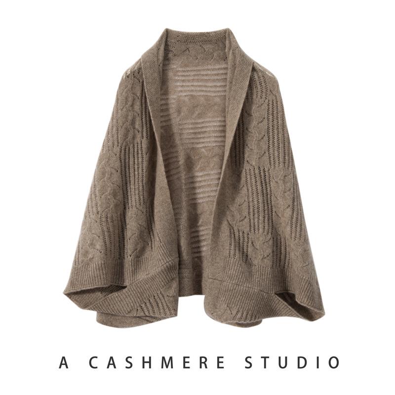 Women's Ethnic Style Cashmere Shawl-Scarf: 2-in-1 Fashionable Hollow Jacquard Cape