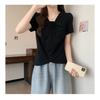 Summer New Temperament V-neck Short-sleeved T-shirt Women's Slim Casual and Versatile Top