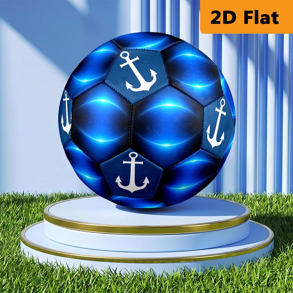 Neon Blue Arc Size Soccer Ball High Elasticity Match Universal Unique Gift Swirl Football Suitable For Both Training And Competition No 5 Football