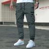 Men's Spring Fall Cargo Jogger Pants – Lightweight Tapered Sweatpants with Drawstring Waist, Multi-Pocket Outdoor Casual Trousers for Hiking Workout