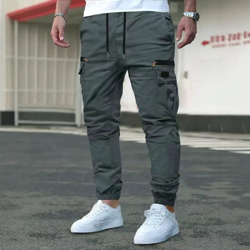 Men's Spring Fall Cargo Jogger Pants – Lightweight Tapered Sweatpants with Drawstring Waist, Multi-Pocket Outdoor Casual Trousers for Hiking Workout