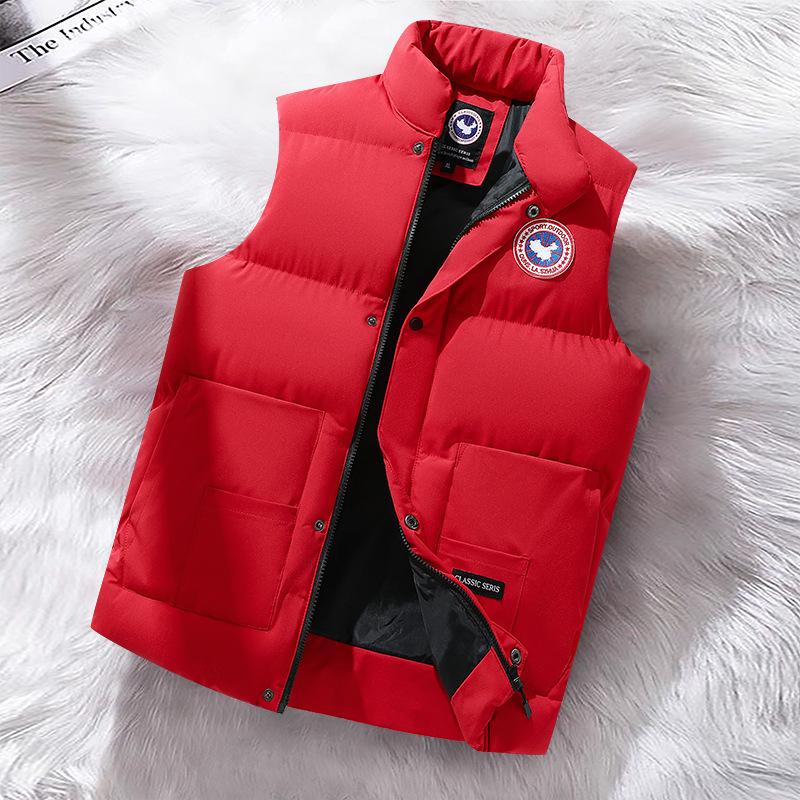 Korean Style Men's Casual Sleeveless Down Cotton Vest - Autumn/Winter, Plus Size