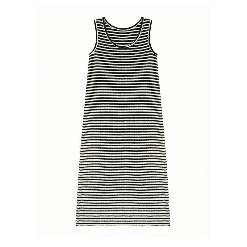 

THE MIND Korean Style Striped Vest Dress - Spring 2026, Versatile Slim-Fit T6231C Small