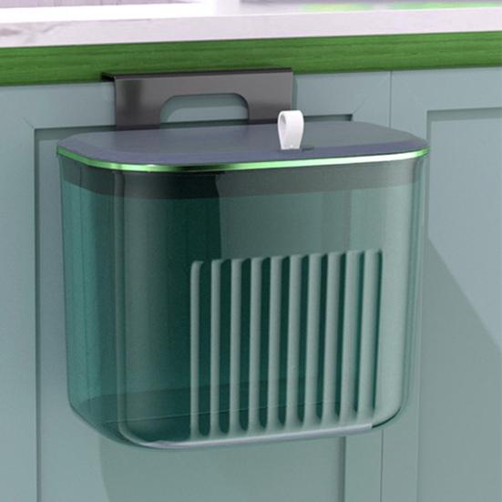 Strong Load-bearing Enlarge Caliber Hanging Trash Bin with Lid Punching Free Kitchen Large Capacity Wall Mounted Garbage Can Household Products