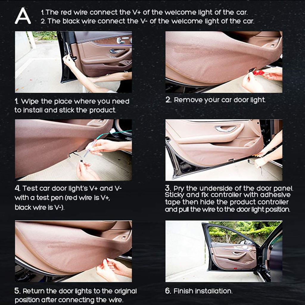 2pcs LED Car Door Opening Warning Atmosphere Light Strip 120cm Decoration Welcome Decor Ambient Lamp Safety Auto Accessories 12v