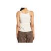 Adidas Originals Patchwork Logo Embroidered Slim Fit Round Neck Sleeveless Vest Women Tops Off-White KC0765