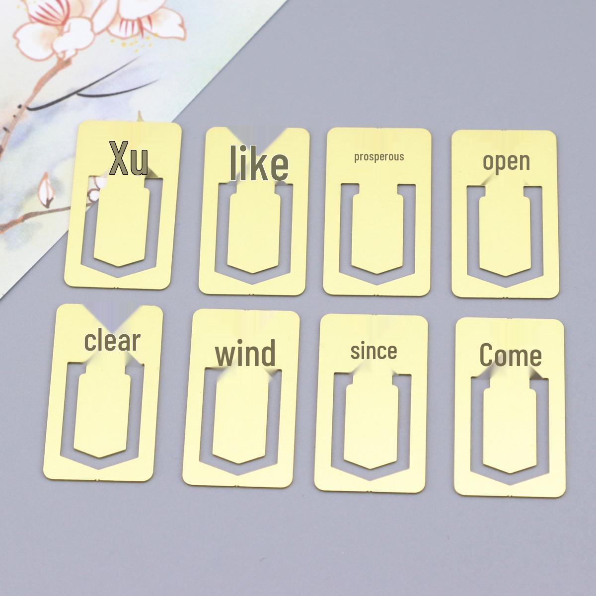 Blooming Breeze: Brass Art Classical Chinese Poetry Calligraphy Bookmark Gift Set Metal