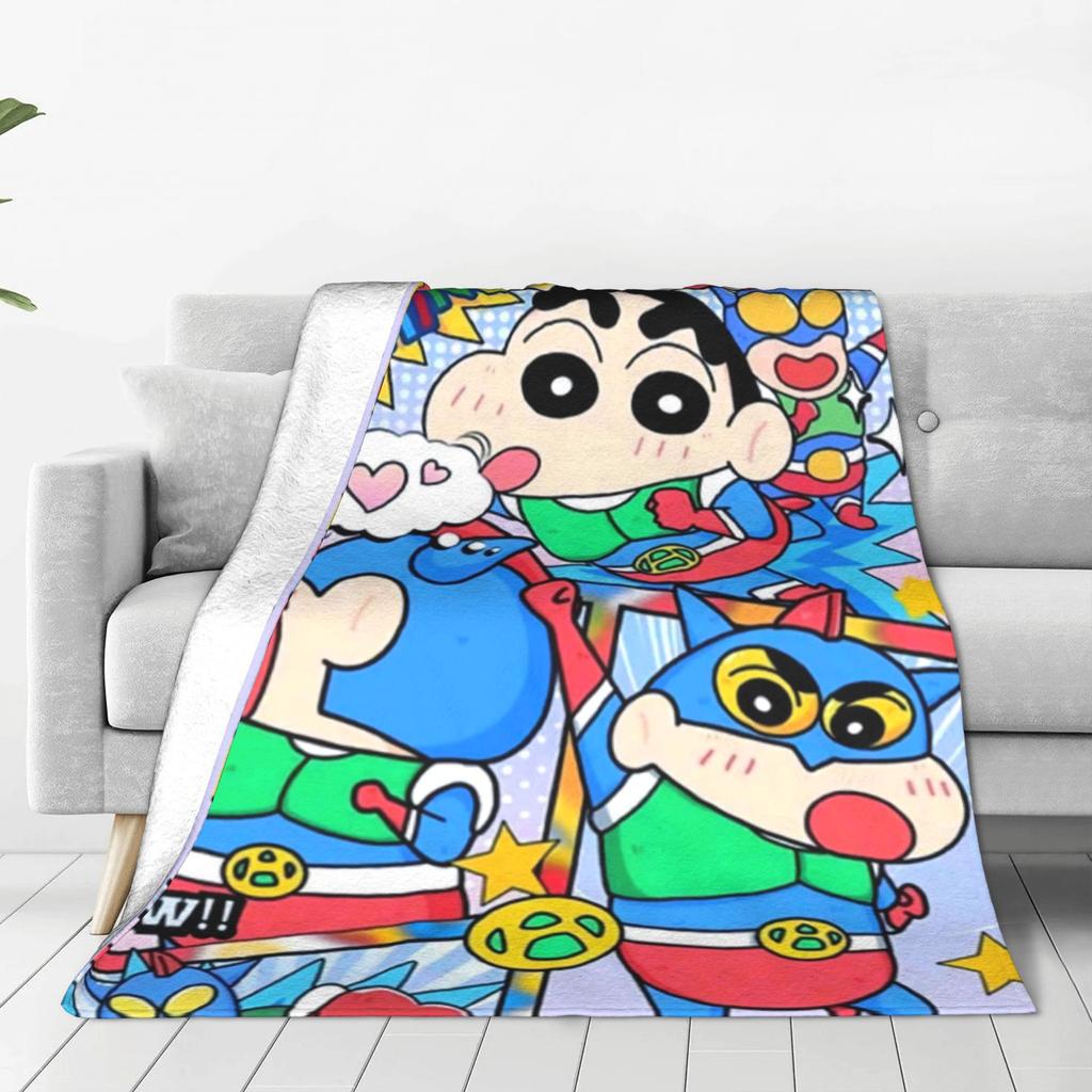 Crayons Shin-chans As Pikachu Blanket Soft Street Trend Plush Throw Blanket For Children Bedroom Flannel Bedspread Bed Cover