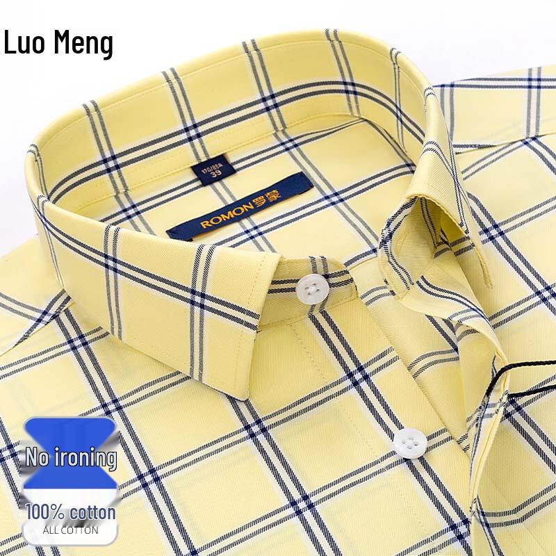 

Romon Men s Short-Sleeve Pure Cotton Non-Iron Business Shirt 41