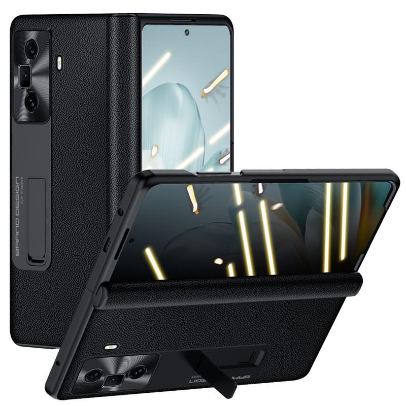 Premium Genuine Leather Flip Case Honor Magic Vs3 With Built-in Kickstand Magnetic Full Protection Screen Protector