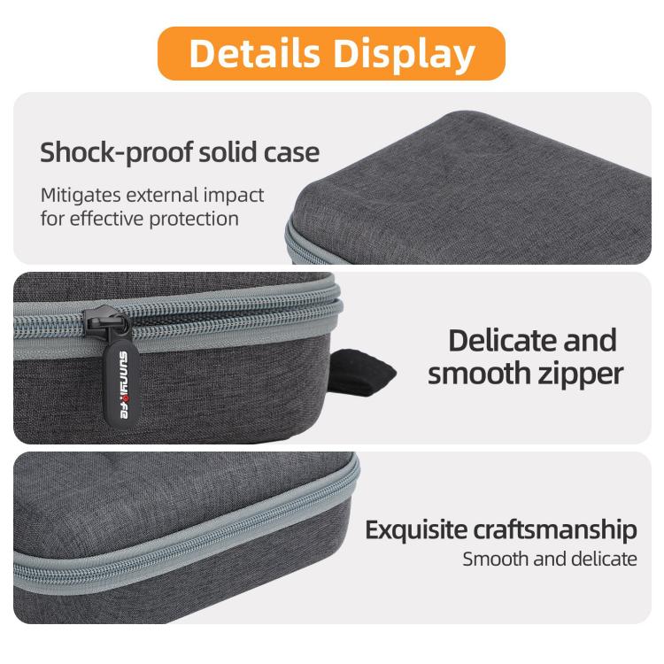 For Insta360 GO Ultra Sunnylife Full Kit Portable Protective Box Storage Bag (Grey)