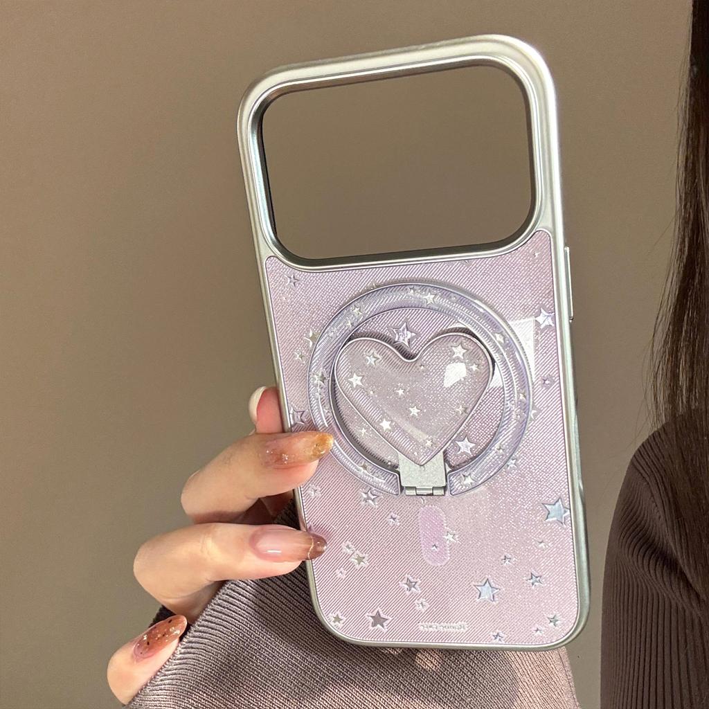 Purple Galaxy case for Apple 17 Pro Max, 15 magnetic stand, iPhone 16 gold-plated premium 14 hard case