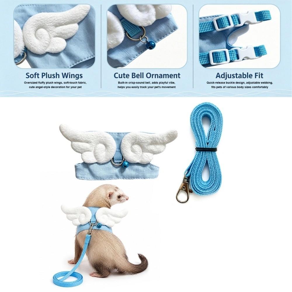 With Wings Small Pet Harness Leash Cartoon Guinea Pig Safety Vest Ferret Vest Harness Travel